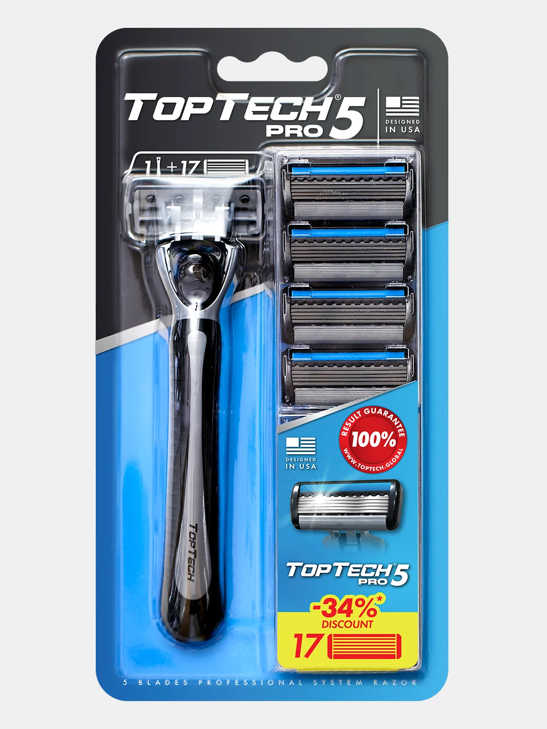 Мужской бритвенный набор TopTech Pro5 + сменные кассеты, 5 лезвий