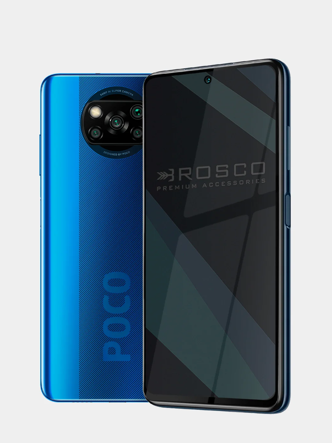 Прозрачный стекло ROSCO для Xiaomi Poco X3/ NFC/ Pro/ GT/ F3/ M4 Pro 5G/ X4 Pro 5G матовое антишпион
