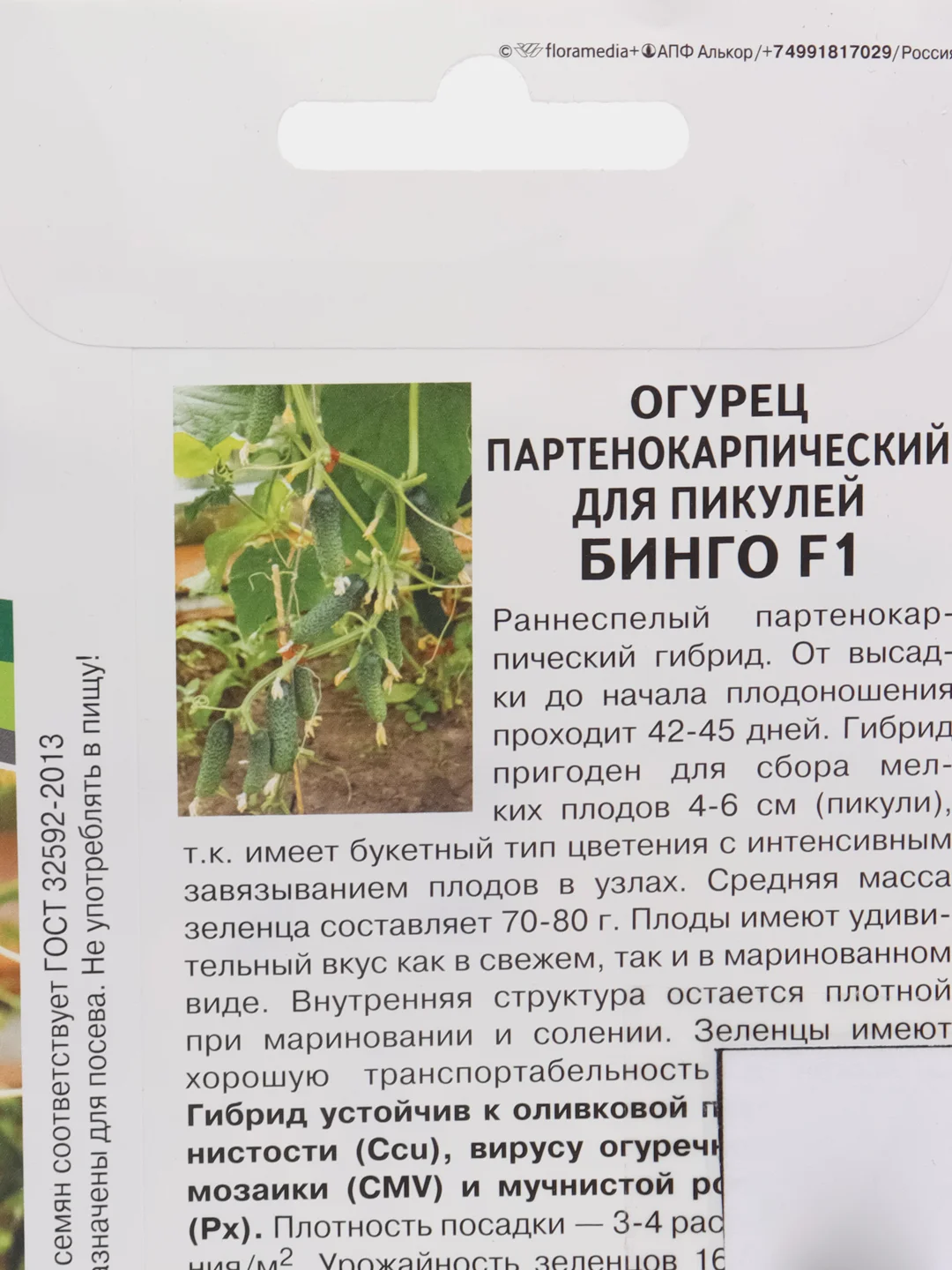 Бинго огурец партенокарпический для пикулей Партнёр