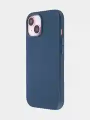 Синий чехол MagSafe для iPhone 15, Pro, Max, Plus кожаный ROSCO экокожа защита камер микрофибра