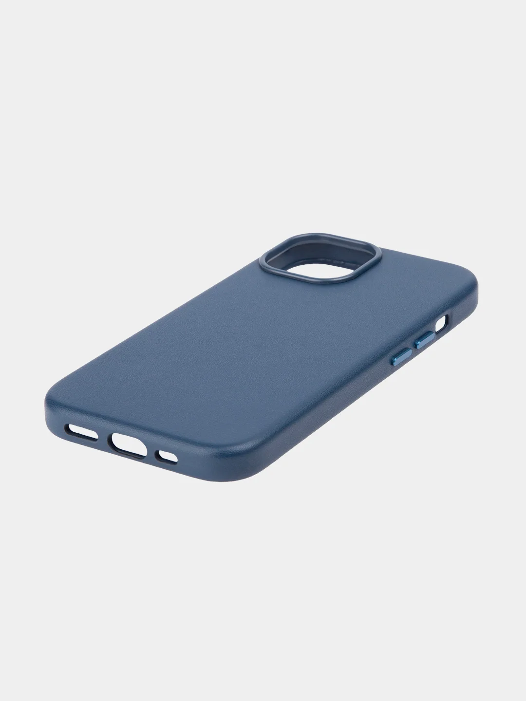 Синий чехол MagSafe для iPhone 15, Pro, Max, Plus кожаный ROSCO экокожа защита камер микрофибра