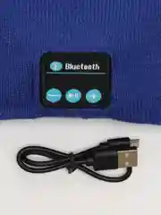 Синий шапка с наушниками зимняя, мужская, женская, Bluetooth 5.0