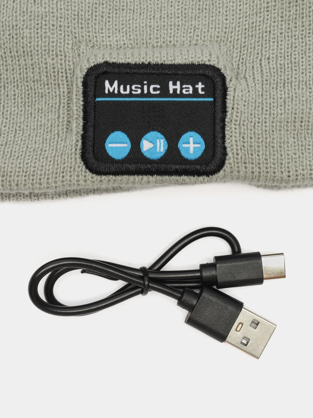 Серебряный шапка с наушниками зимняя из акрила, мужская, женская, Bluetooth 5.0