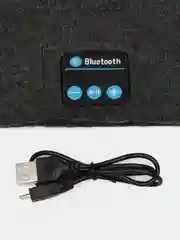 Тёмно-серый шапка с наушниками зимняя из акрила, мужская, женская, Bluetooth 5.0