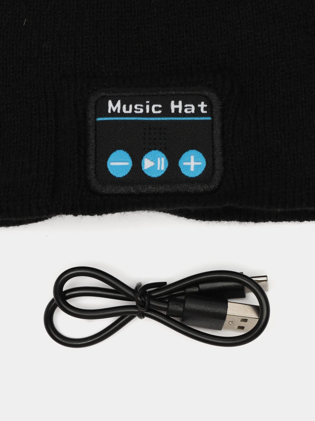 Черный шапка с наушниками зимняя из акрила, мужская, женская, Bluetooth 5.0