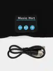 Черный шапка с наушниками зимняя из акрила, мужская, женская, Bluetooth 5.0