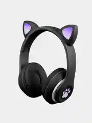 Угольный наушники беспроводные/проводные детские, Bluetooth, с кошачьими светящимися ушками