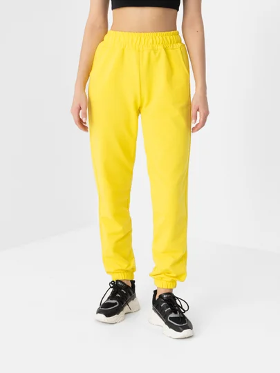 Желтый женские спортивные штаны на резинке (желтые брюки Sport Collection)