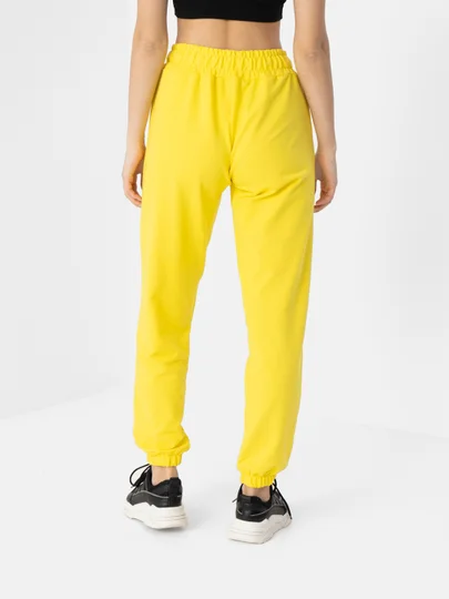 Желтый женские спортивные штаны на резинке (желтые брюки Sport Collection)
