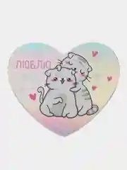 Серебряный открытка-валентинка с голографией, 7 х 6 см, ассортимент