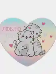 Серебряный открытка-валентинка с голографией, 7 х 6 см, ассортимент