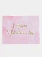 Розовый поздравительная открытка на акварельном картоне с тиснением Happy Valentines day, 8 х 6 см