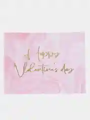 Розовый поздравительная открытка на акварельном картоне с тиснением Happy Valentines day, 8 х 6 см