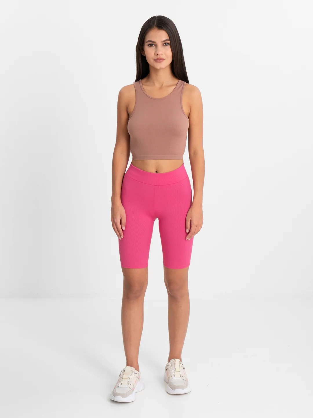 Тёмно-розовый велосипедки в рубчик "Sport Collection"