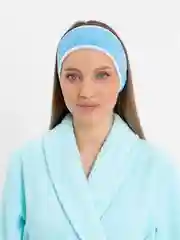 Голубой банная шапка, повязка из махры для волос с вышивкой ассорти