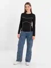 Черный лонгслив женский