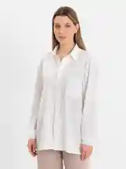 TrendD / Рубашка белая базовая Unisex прямая c длинным рукавом