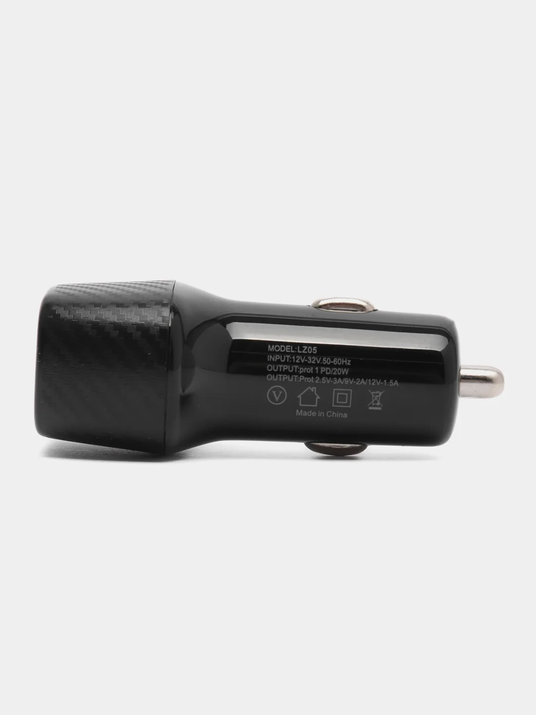 Черный автомобильное зарядное устройство QC3.0 + PD20W