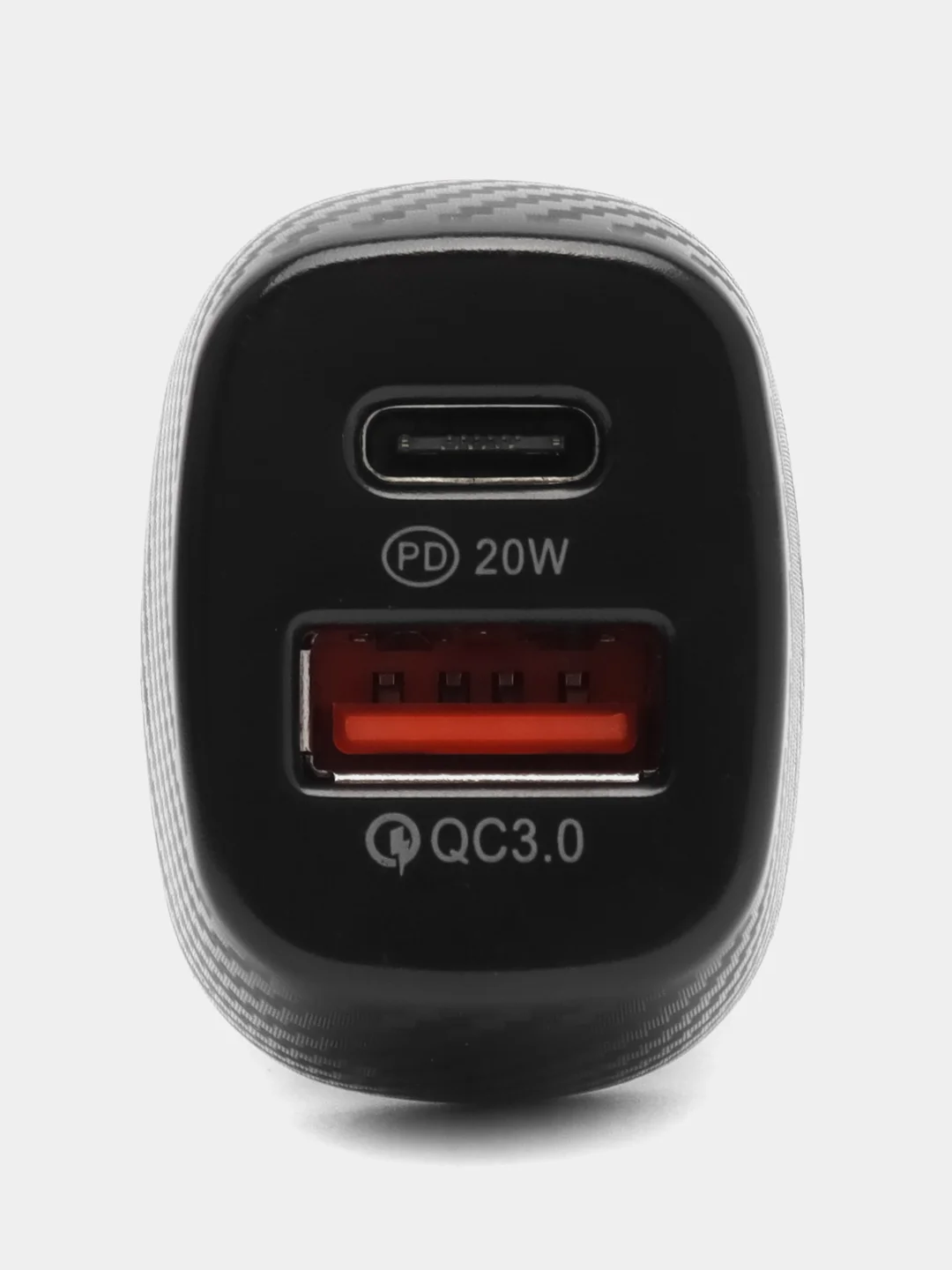 Черный автомобильное зарядное устройство QC3.0 + PD20W