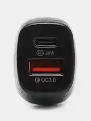 Черный автомобильное зарядное устройство QC3.0 + PD20W