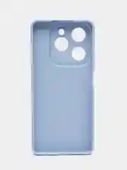 Голубой силиконовый чехол Tecno Spark 20 Pro (Техно Спарк 20 Про) с защитой камеры