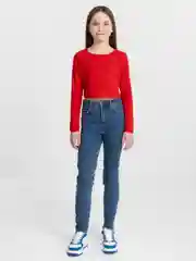 Красный топ с длинным рукавом