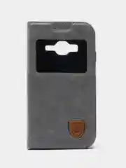 Тёмно-серый чехол книжка для Samsung J5 Prime/j1 2016 с оконом
