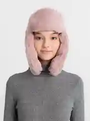 Розовый шапка-ушанка, унисекс
