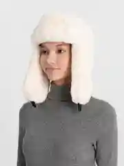 Молочный шапка-ушанка, унисекс