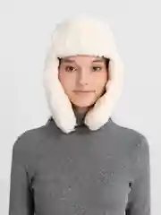 Молочный шапка-ушанка, унисекс