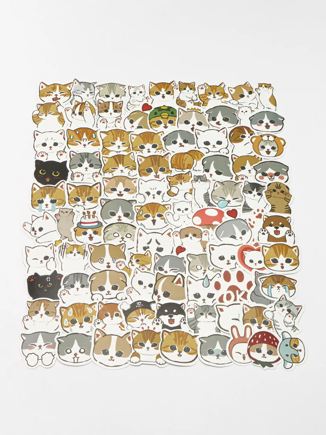 Песочный хаки стикеры "Котики", "Кот-акула", 100 штук, мемы, собаки