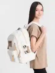 Белый рюкзак женский, портфель мужской, школьный