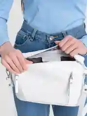 Белый женская сумка из натуральной кожи baro