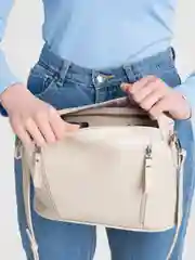Молочный женская сумка из натуральной кожи baro