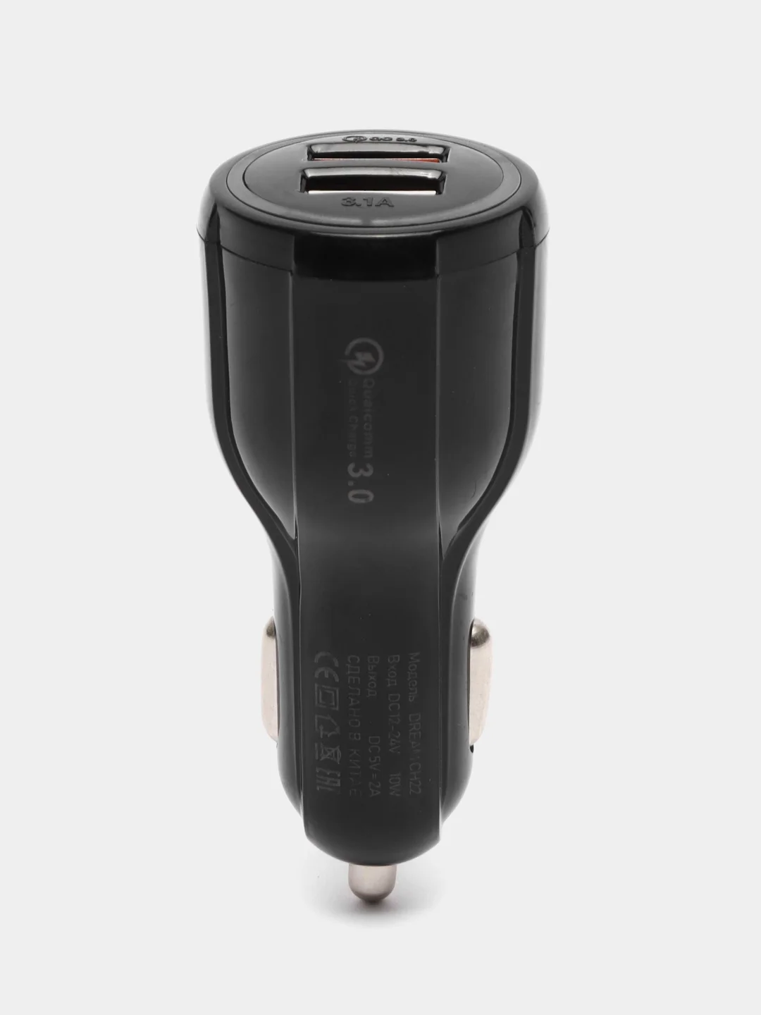 Черный автомобильное зарядное устройство 2USB 5В/2А