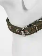 Хаки ошейник брезентовый усиленный 2 слоя для собак Обхват 27-40см, Длина 46см, Ширина 20мм