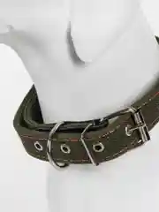 Хаки ошейник брезентовый усиленный 2 слоя для собак Обхват 42-55см, Длина 64см, Ширина 30мм