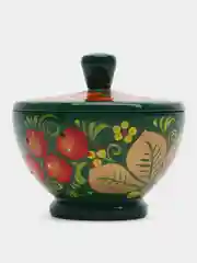 Сахарница деревянная, ручная работа, хохлома
