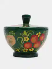 Сахарница деревянная, ручная работа, хохлома