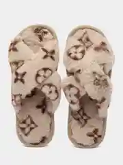 Бежевый тапочки домашние, женские