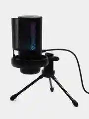 Конденсаторный студийный микрофон с треногой и поп-фильтром, с RGB-подсветкой
