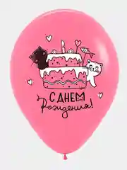 Шарики воздушные на День Рождения "Милые котики", набор шаров 30 см