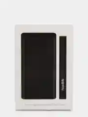 Черный аккумулятор внешний FaisON 2S, 10000mAh, металл, 2 USB выхода, 2.1A