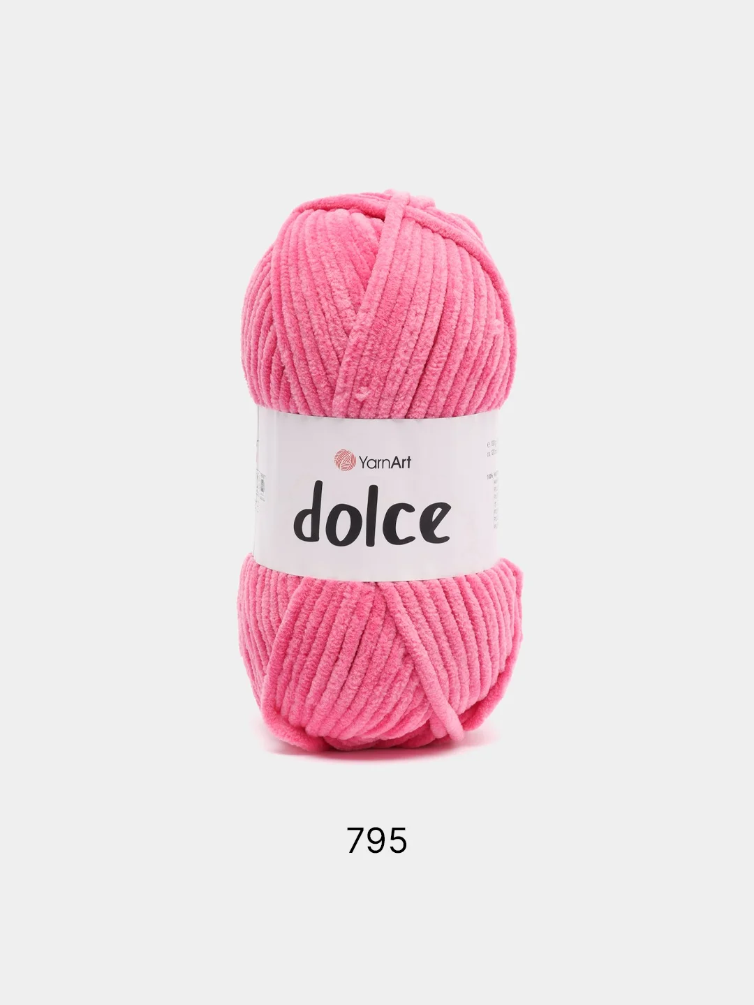 Тёмно-розовый пряжа Плюшевая YarnArt Dolce 100% Микрополиэстер 100г 120м (Велюровая ЯрнАрт Долче)