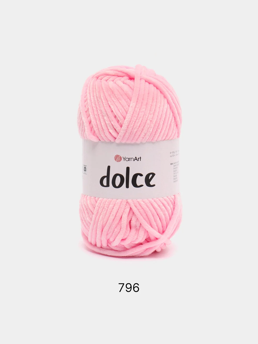 Розовый пряжа Плюшевая YarnArt Dolce 100% Микрополиэстер 100г 120м (Велюровая ЯрнАрт Долче)