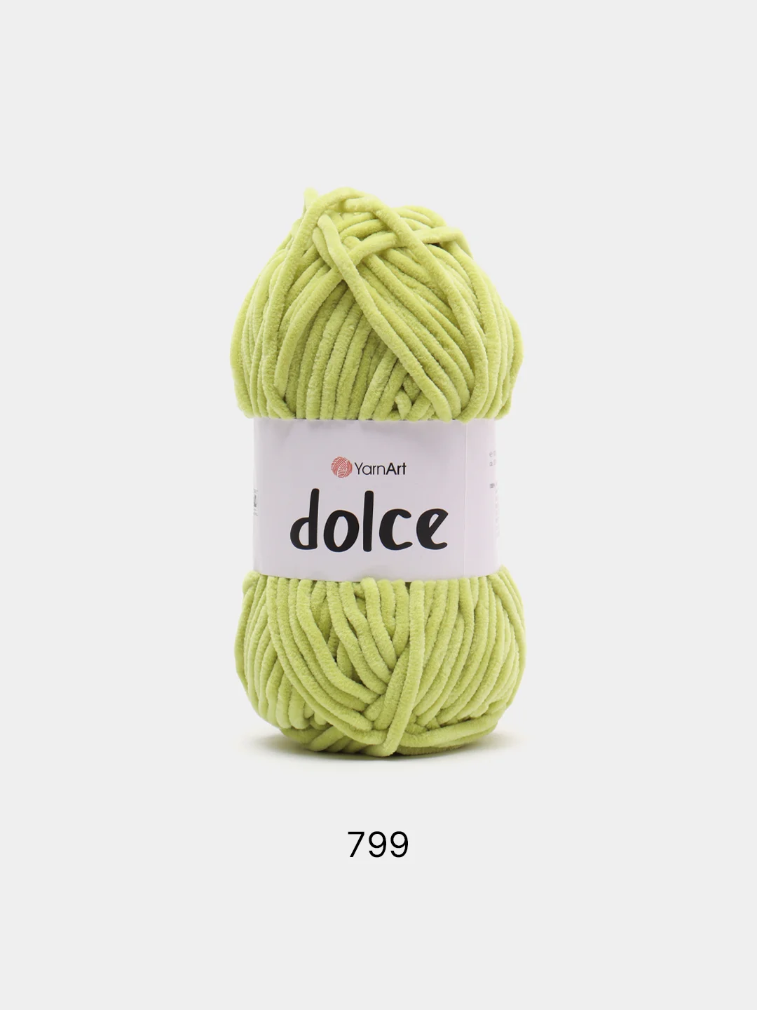 Салатовый пряжа Плюшевая YarnArt Dolce 100% Микрополиэстер 100г 120м (Велюровая ЯрнАрт Долче)