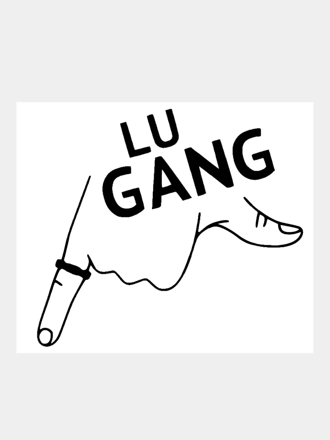 Черный наклейка на авто / машину / стекло "LU GANG - ГУФ LUGANG" 20х19см