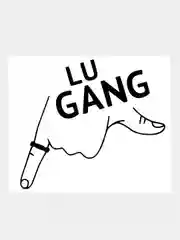 Черный наклейка на авто / машину / стекло "LU GANG - ГУФ LUGANG" 20х19см
