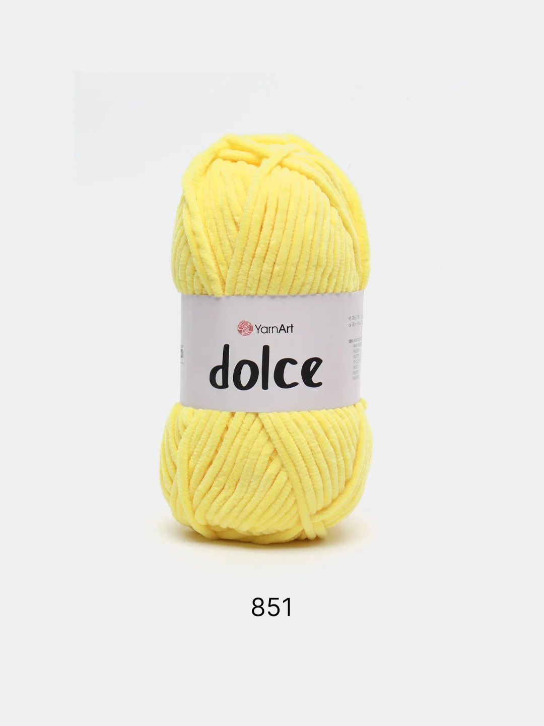 Светло-жёлтый пряжа Плюшевая YarnArt Dolce 100% Микрополиэстер 100г 120м (Велюровая ЯрнАрт Долче)