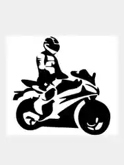 Черный наклейка на авто / машину / стекло "BIKER МОТОЦИКЛИСТ" 20х20см